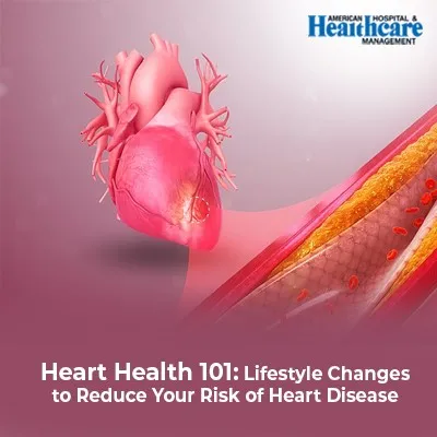 3D illustration of a heart with blood vessels, promoting heart health education.