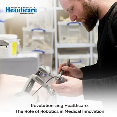 A person intensely focuses on a laboratory task with a medical device